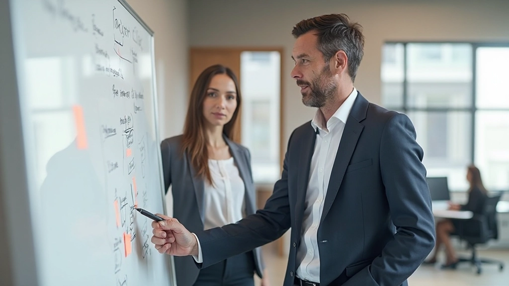 Diverse groep professionals werkt samen in open kantooromgeving met zichtbare samenwerking